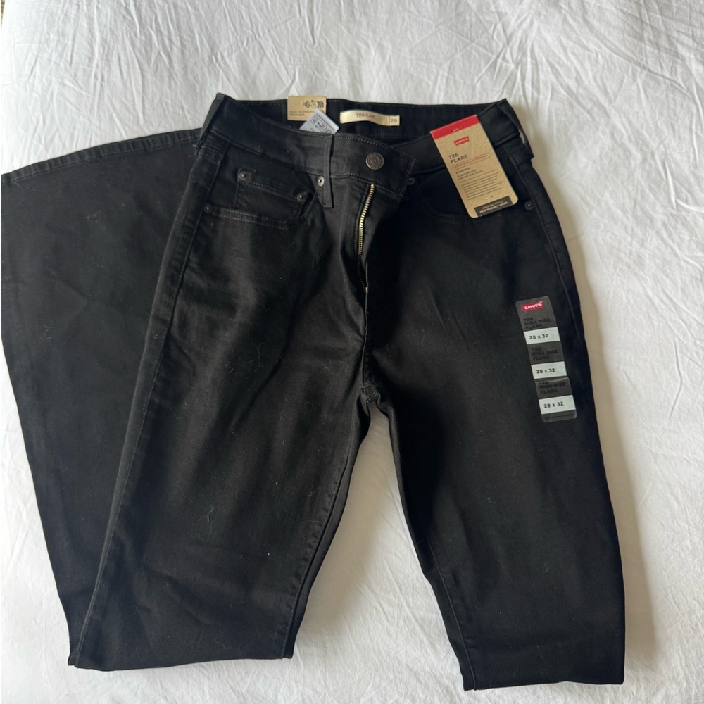 Levi's 726 High Rise Flare Black Jeans